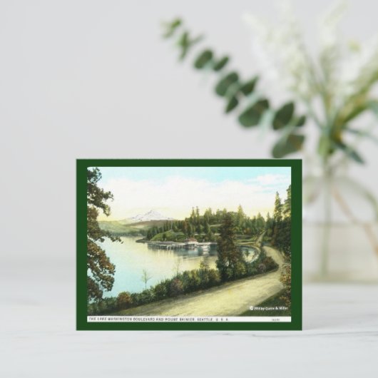 Der Boulevard Lake Washington und der Mount Rainie Postkarte (Stehend Vorderseite)