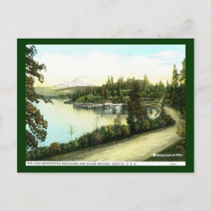 Der Boulevard Lake Washington und der Mount Rainie Postkarte