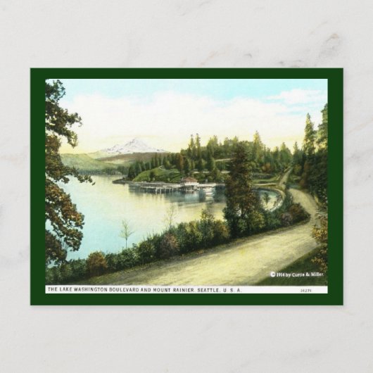 Der Boulevard Lake Washington und der Mount Rainie Postkarte (Vorderseite)
