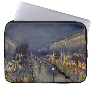 Der Boulevard Montmartre am Abend in Pissarro Laptopschutzhülle
