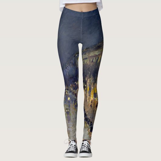 Der Boulevard Montmartre am Abend in Pissarro Leggings (Vorderseite)