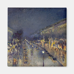 Der Boulevard Montmartre am Abend in Pissarro Magnet