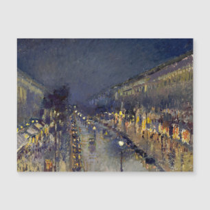 Der Boulevard Montmartre am Abend in Pissarro Magnetkarte