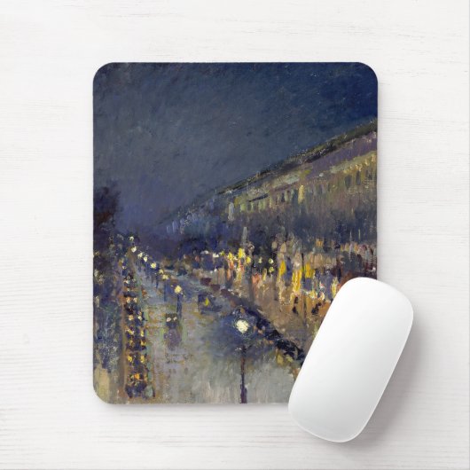Der Boulevard Montmartre am Abend in Pissarro Mousepad (Mit Mouse)