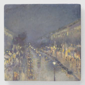 Der Boulevard Montmartre am Abend in Pissarro Steinuntersetzer (Vorderseite)