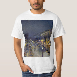 Der Boulevard Montmartre am Abend in Pissarro T-Shirt