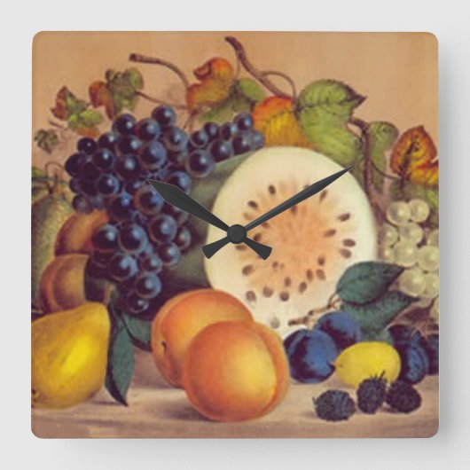 Der Bounty des Herbstes Quadratische Wanduhr (Vorderseite)
