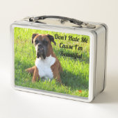 Der Boxer-Hund - Personalisierte Metal-Lunch Box Metall Brotdose (Rückseite)
