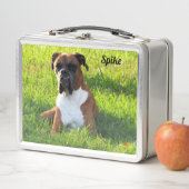 Der Boxer-Hund - Personalisierte Metal-Lunch Box Metall Brotdose (Beispiel)