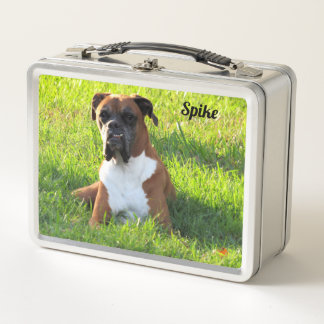Der Boxer-Hund - Personalisierte Metal-Lunch Box Metall Brotdose