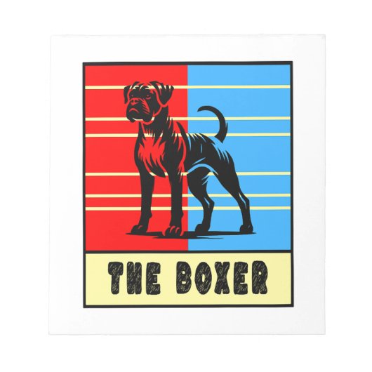 Der Boxer - Starker Hund Notizblock (Vorderseite)