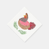 Der braune Hen Serviette (Ecke)