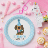 Der braune Welpenhund pfeift jedes Alter Geburtsta Pappteller (Party)