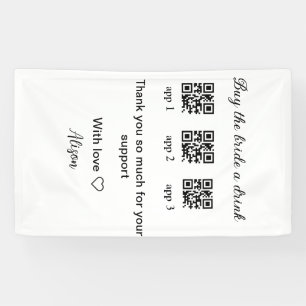 der Braut ein Getränk kaufen QR-Code scannen danke Banner