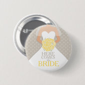 Der Brautgelb-Probenhochzeits-Buttonknopf Button (Vorne & Hinten)