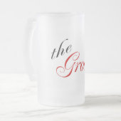 Der Bräutigam (rot) Mattglas Bierglas (Vorderseite Links)