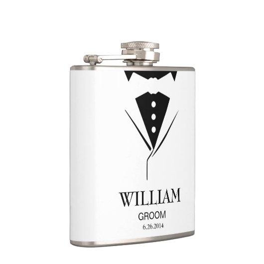 Der Bräutigam-Trauzeugentuxedo-Schwarzes u. Weiß Flachmann (Rechts)