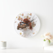 Der Bretagne-Spaniel-Tal-Tal Große Wanduhr (Zuhause)