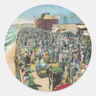 Der Brett-Weg und das Brighton-Kasino Runder Aufkleber