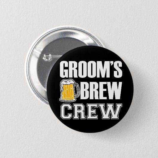Der Brew-Crew-Trauzeugeknopf des Bräutigams Button (Vorne & Hinten)