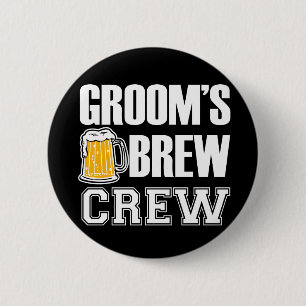 Der Brew-Crew-Trauzeugeknopf des Bräutigams Button