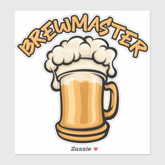 Der Brewmaster braucht eine Bier-Tasse Aufkleber (Blatt)