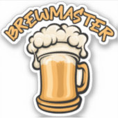 Der Brewmaster braucht eine Bier-Tasse Aufkleber (Vorderseite)