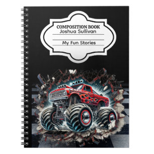 Der Brick Breaker Monster Truck (Anpassbar) Notizblock