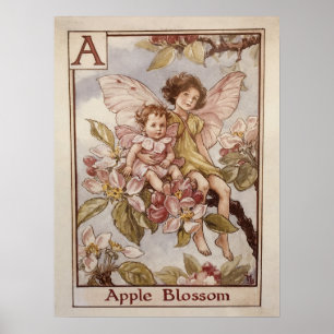 Der Brief A von Cicely Mary Barker - Vintage Kunst Poster