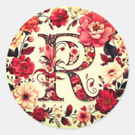 Der Briefumschlag R Runder Aufkleber