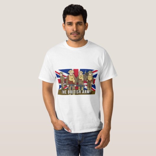 Der britische Armee-Partei-Erste Weltkrieg einfach T-Shirt (Vorne ganz)