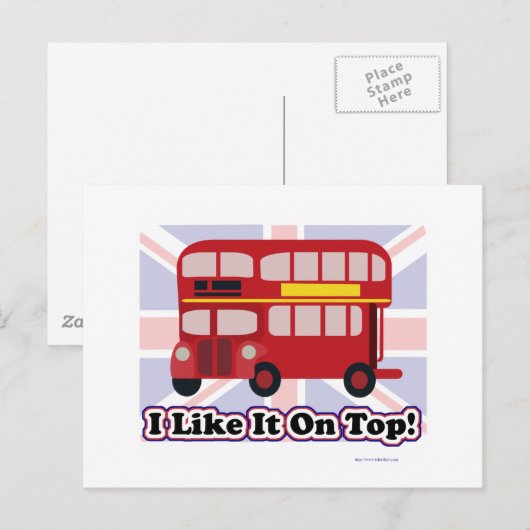 Der britische Bus Postkarte (Vorne/Hinten)