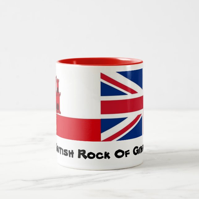 Der britische Felsen des Gibraltar-Tassen-Entwurfs Zweifarbige Tasse (Mittel)