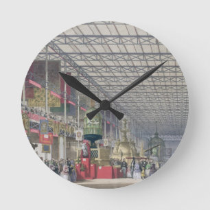 Der britische Nave der großen Ausstellung, 1851 Runde Wanduhr