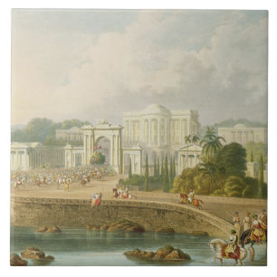 Der britische Sitz in Hyderabad im Jahre 1813, von Fliese