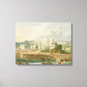 Der britische Sitz in Hyderabad im Jahre 1813, von Leinwanddruck