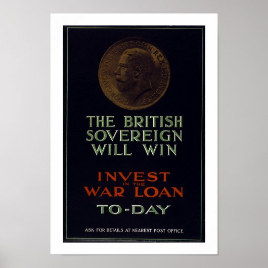 Der britische Souverän wird gewinnen (weiß) Poster (Vorne)