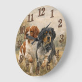 Der Brittany Spaniel Große Wanduhr (Winkel)