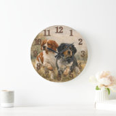 Der Brittany Spaniel Große Wanduhr (Zuhause)