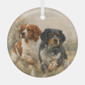 Der Brittany Spaniel Ornament Aus Glas (Vorderseite)