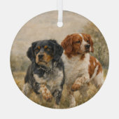 Der Brittany Spaniel Ornament Aus Glas (Rückseite)