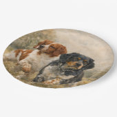 Der Brittany Spaniel  Pappteller (Schrägansicht)