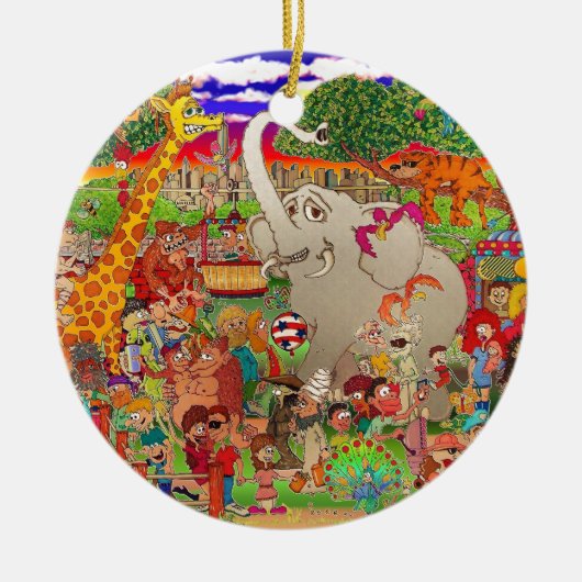 Der bronx-Zoo Uncaged Keramik Ornament (Vorne)