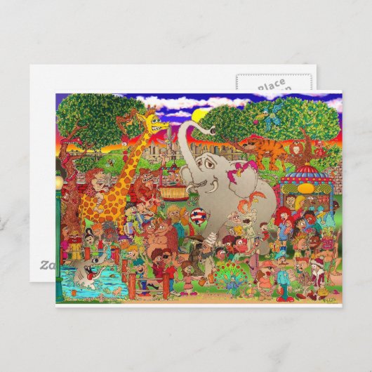 Der Bronx-Zoo wird ungezähmt Postkarte (Vorne/Hinten)