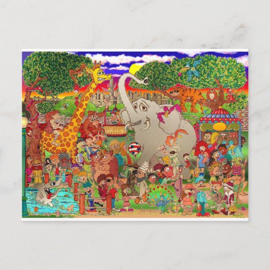 Der Bronx-Zoo wird ungezähmt Postkarte (Vorderseite)