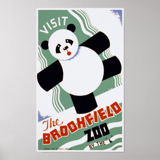 Der Brookfield Zoo Panda Vintage WPA-Poster Poster (Vorne)