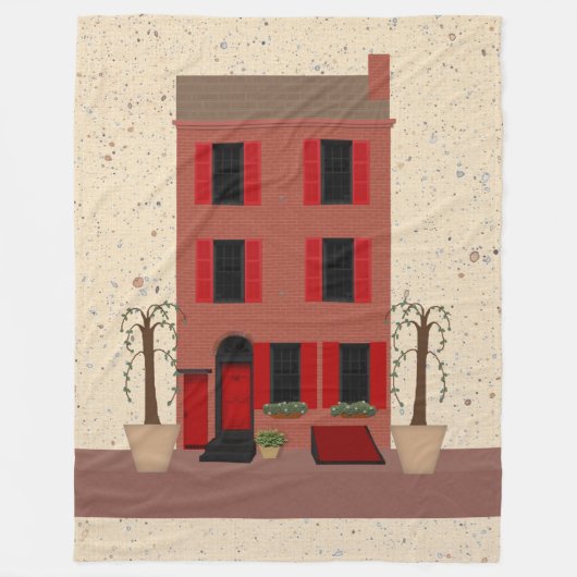 Der Brownstone mit gepolsterten Baumkronen und Fle Fleecedecke (Vorderseite)