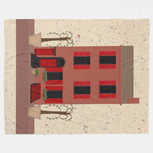 Der Brownstone mit gepolsterten Baumkronen und Fle Fleecedecke (Vorderseite (Horizontal))