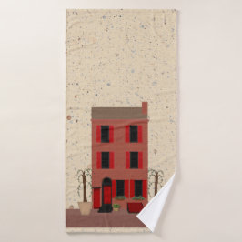 Der Brownstone mit Set aus Baumkronen