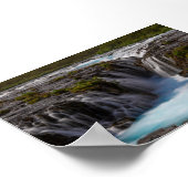 Der Bruararfoss-Wasserfall in Island Poster (Ecke)